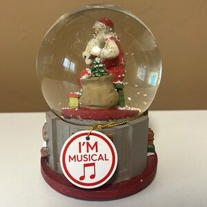 NWT Snow Globe Santa with Music by Holiday Time